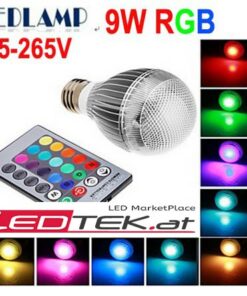 9W E27-LED-RGB Birne mit Fernbedienung