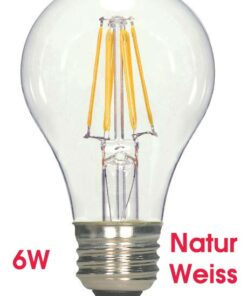 6W E27-LED-Lampe-Filament Birne Naturweiss