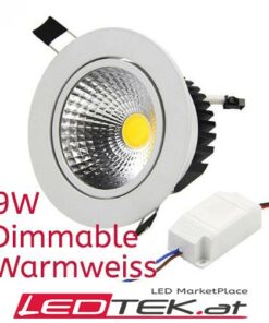 9W LED Einbauleuchte Dimmable Warmweiss Aluminium
