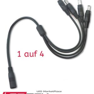 1 auf 4 Buchse Stecker DC 12V