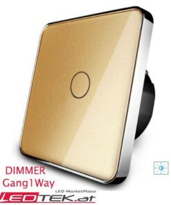 Touch Dimmer LYKOS 1Gang-1Weg Lichtschalter Glass Abdeckung Gold Silber Rand