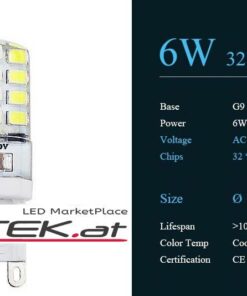 G9 6W LED Lampe Warmweiss