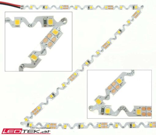 LED Streife Strip Flexible Biegbar S Shape Kaltweiss Warmweiss 5m DC 12V